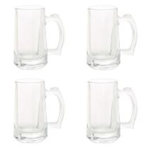 Conjunto 4 Canecas para Chopp e Cerveja 365 ml de Vidro Zero Graus Lyor