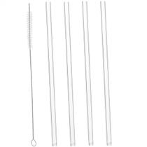 Conjunto 4 Canudos de Vidro Lyor com Escova para Limpeza 20cm Conjunto 4 Canudos de Vidro Lyor com Escova para Limpeza 20cm