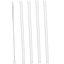 Conjunto 4 Canudos De Vidro Lyor Com Escova Para Limpeza 20cm Conjunto 4 Canudos De Vidro Lyor Com Escova Para Limpeza 20cm