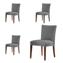 Conjunto 4 Capas Para Cadeira De Malha Lisa Cinza Conjunto 4 Capas Para Cadeira De Malha Lisa Cinza