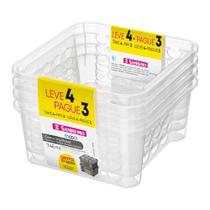 Conjunto 4 cestas plástico branco 746ml sanremo Conjunto 4 cestas plástico branco 746ml sanremo