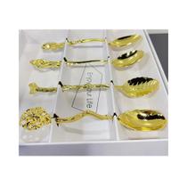 Conjunto 4 colher café/chá dourado 11cm - enjoy life Conjunto 4 colher café/chá dourado 11cm - enjoy life