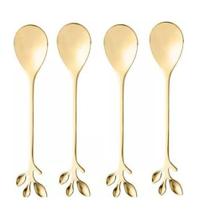 Conjunto 4 Colher Dourado de Aço Inox Para Aperitivos - Wolff