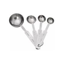 Conjunto 4 Colheres Medidoras Aço Inox - Referência 5517 - Utilidades Domésticas cozinha prática - masterchef