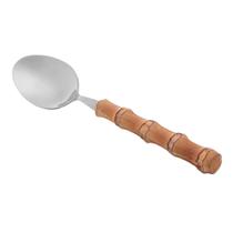 Conjunto 4 colheres p/mesa de aço inox c/cabo em bambu Tulum 20,5cm Conjunto 4 colheres p/mesa de aço inox c/cabo em bambu Tulum 20,5cm
