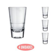 Conjunto 4 Copos Dose Caninha 100ml Shot Cachaça Nadir