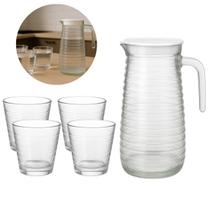 Conjunto 4 Copos Vidro 220ml E 1 Jarra Vidro 800ml Suco Agua Conjunto 4 Copos Vidro 220ml E 1 Jarra Vidro 800ml Suco Agua