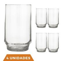 Conjunto 4 Copos Vidro Transparente 300ml Lights Suco Nadir Conjunto 4 Copos Vidro Transparente 300ml Lights Suco Nadir