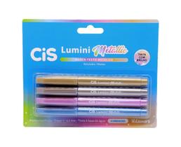 Conjunto 4 cores Marca Texto Metálico Tinta Brilhante Cis Conjunto 4 cores Marca Texto Metálico Tinta Brilhante Cis