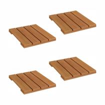 Conjunto 4 Decks 40cm x 40cm Madeira Maciça Marrom Taty Móveis Conjunto 4 Decks 40cm x 40cm Madeira Maciça Marrom Taty Móveis