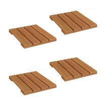 Conjunto 4 Decks 40cm X 40cm Madeira Maciça