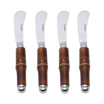 Conjunto 4 Espátulas Aço Inox com Cabo de Bambu Wolff