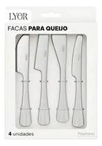 Conjunto 4 Facas para Queijo de Aco Inox Positano com Caixa Display - Lyor