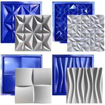 Conjunto 4 Formas 3d Gesso E Cimento Abs Azul 1mm Envio Imediato