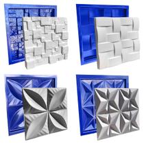 Conjunto 4 Formas 3d Gesso E Cimento Abs Azul 1mm Lindíssimo - Xmoldes Formas 3D