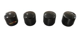 Conjunto 4 Knobs De Metal Preto Guitarra / Baixo - Andaluz