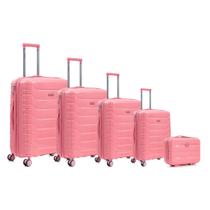 Conjunto 4 Malas de Viagem Polipropileno Inquebrável Antifurto Expansiva Giro 360º + Frasqueira