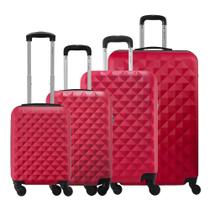 Conjunto 4 Malas Rígidas 360 Mala PP 8 kg Mala de bordo 10kg Média 23kg e Grande 32kg Gladiador Diamond D1C4