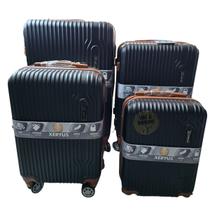 Conjunto 4 Malas Viagem Preto Marrom Peças Expansiva Rodas Dupla Giratórias 360 Abs