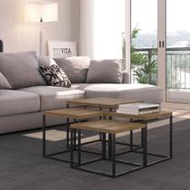 Conjunto 4 Mesas Cube Vermont/Preto