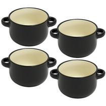 Conjunto 4 Mini Panelinha Cocottes Com Alça Cerâmica Forno