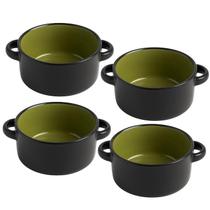 Conjunto 4 Mini Panelinha Cocottes Com Alça Cerâmica Forno