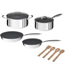 Conjunto 4 Panelas Antiaderente Gourmet Isa Scherer + 4 Utensílios de Bambu - Mimo Style