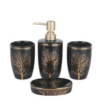 Conjunto 4 Pçs Para Banheiro Lavabo Moderno Luxuoso Premuim