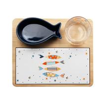 Conjunto 4 Pçs Petisqueira Wolff C/ Bowl Bandeja e Tabua Iki