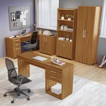 Conjunto 4 Peças 1 Mesa em L 1 Escrivaninha 2 Armários Espresso Móveis Freijó Conjunto 4 Peças 1 Mesa em L 1 Escrivaninha 2 Armários Espresso Móveis Freijó