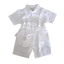 Conjunto 4 peças Branco Festa Batizado Meninos Barbara Kids