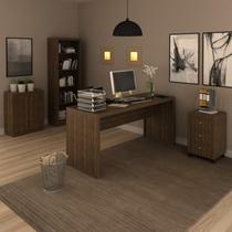 Conjunto 4 Peças com 1 Mesa 1 Balcão 1 Estante 1 Gaveteiro Espresso Móveis