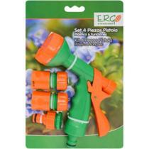 Conjunto 4 peças com Pistola 6 Funções 19,8x15,5x5,9cm Verde Ergo