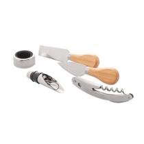 Conjunto 4 Peças de Aço Inox para Vinhos e Queijos com Caixa Wolff Conjunto 4 Peças de Aço Inox para Vinhos e Queijos com Caixa Wolff