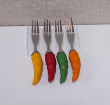 Conjunto 4 peças Inox Cabo em Formato de Pimenta 13,5cm Conjunto 4 peças Inox Cabo em Formato de Pimenta 13,5cm