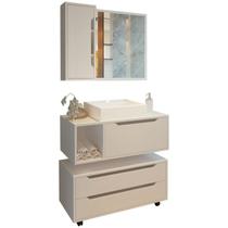 Conjunto 4 Peças Para Banheiro BN3600X43X44X45 Branco Tecno Mobili Conjunto 4 Peças Para Banheiro BN3600X43X44X45 Branco Tecno Mobili