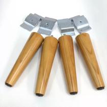 Conjunto 4 Pés Palito Madeira Maciça De Móveis De 30 Cm