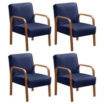 Conjunto 4 Poltronas Decorativa Anita Cadeiras Modernas Sala Recepção
