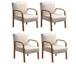 Conjunto 4 Poltronas Decorativa Anita Kit Cadeiras Sala Recepção