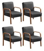 Conjunto 4 Poltronas Decorativa Anita Kit Cadeiras Sala Recepção