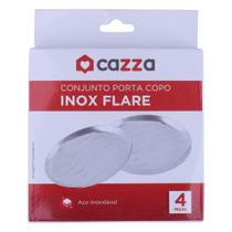 Conjunto 4 Porta Copos Inox 9cm Flare Cazza