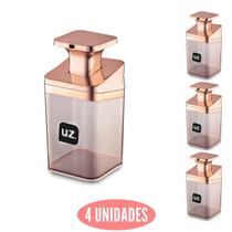 Conjunto 4 Porta Sabonete Sabão Liquido Slin Rose UZ