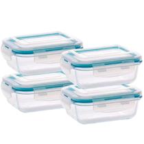Conjunto 4 Potes de Vidro 1040ml Marmita Hermetica