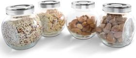 Conjunto 4 Potes de Vidro Para Temperos E Condimentos Conjunto 4 Potes de Vidro Para Temperos E Condimentos