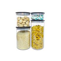 Conjunto 4 Potes Herméticos 200/600/1000/1400ml Multiuso Organizadores Para Condimentos Casa Cozinha