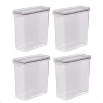 Conjunto 4 Potes Herméticos Para Mantimentos 3,0 Litros Com Trava Conjunto 4 Potes Herméticos Para Mantimentos 3,0 Litros Com Trava