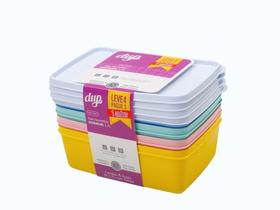 Conjunto 4 Potes Hermeticos Retangular 1,2L Dup Conjunto 4 Potes Hermeticos Retangular 1,2L Dup