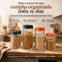 Conjunto 4 Potes Redodndo de Vidro com Tampa Conjunto 4 Potes Redodndo de Vidro com Tampa