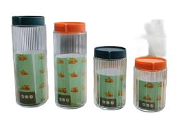Conjunto 4 Potes Redodndo de Vidro com Tampa Conjunto 4 Potes Redodndo de Vidro com Tampa