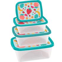 Conjunto 4 Potes Retangulares Para Marmita Com Tampa Sem Bpa - Jaguar Plasticos Conjunto 4 Potes Retangulares Para Marmita Com Tampa Sem Bpa - Jaguar Plasticos